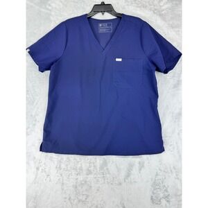 FIGS Technical Collection Navy Blue V-Neck Scrub Top XL PO#1668